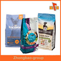 Zipper top plastic flat bottom dog food bag for packaging with foil inside